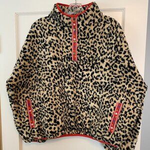 The Great. Leopard Faux Fur Pullover